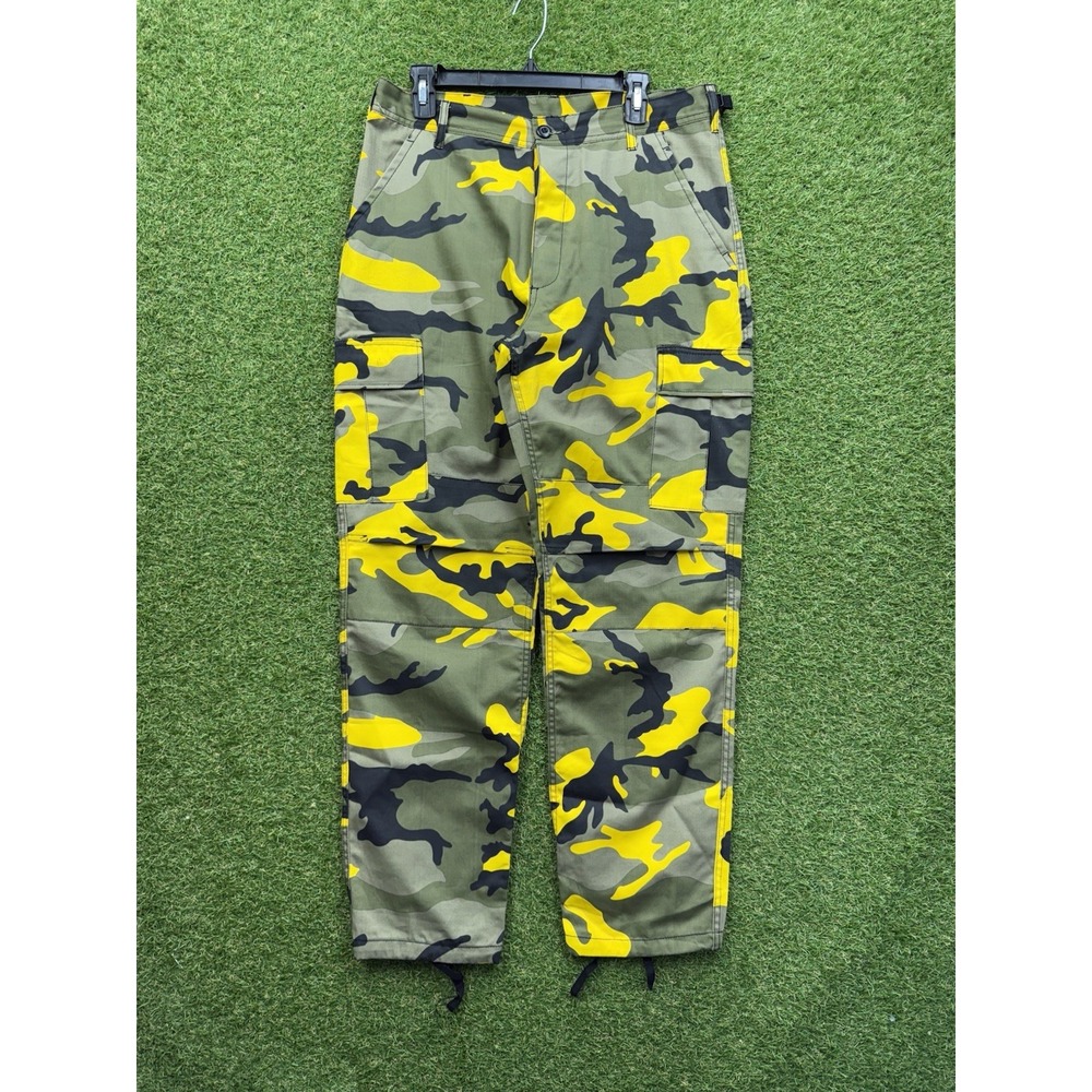 US Military Cargo Pants Mens Medium Regular Workwear Vintage Woodland Camo M81